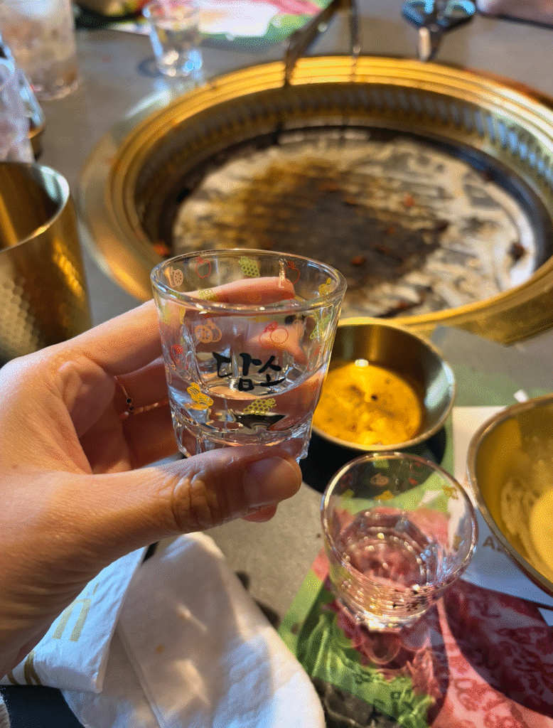 They gave us a glass of Soju at the end